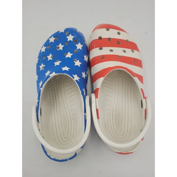 Crocs Classic American Flag Clogs Size Mens 5 Womens 7 USA Patriotic Shoes - Picture 7 of 11